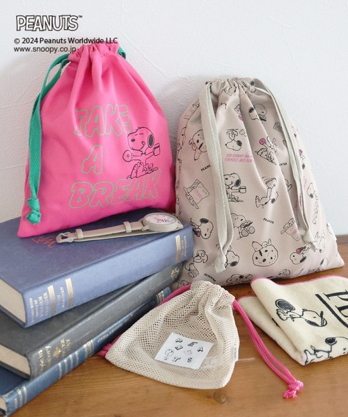 LEPSIM（レプシィム）の「【PEANUTS】巾着3Pセット　992204（ポーチ・レディース・ピンク/オレンジ/ブルー・ONE SIZE）」の2枚目の写真