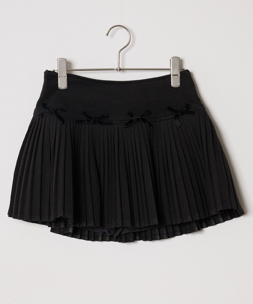 Chick(チック)の「▲Ribbon Pleats Mini Skirt / リボンプリーツミニスカート(スカート・レディース・チャコールグレー/ブラック/ホワイト・S/M)」の18枚目の写真