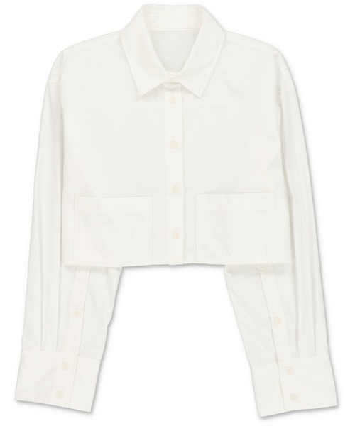 SPINNS(スピンズ)の「長袖ショート丈シャツ(シャツ/ブラウス・レディース・グレイッシュベージュ/ブラック/オフホワイト・ONESIZE)」の11枚目の写真