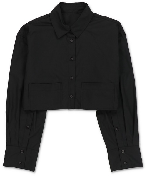 SPINNS(スピンズ)の「長袖ショート丈シャツ(シャツ/ブラウス・レディース・グレイッシュベージュ/ブラック/オフホワイト・ONESIZE)」の12枚目の写真