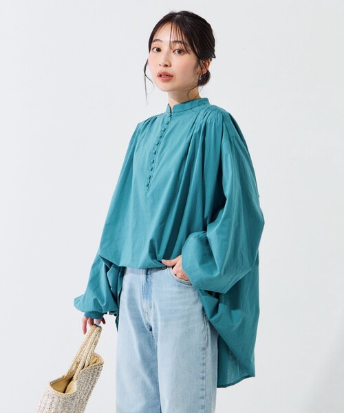 FREAK'S STORE(フリークスストア)の「WEB限定 インド クルミボタン ブラウス(シャツ/ブラウス・レディース・ブラック/オフホワイト/ブルー/グリーン/オレンジ/イエロー・フリ-)」の5枚目の写真