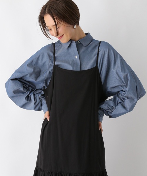 LEPSIM(レプシィム)の「袖シャーリングシャツ 104111(シャツ/ブラウス・レディース・ネイビー/ブルー/オフホワイト・FREE)」の2枚目の写真