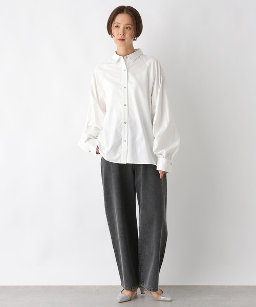 LEPSIM　トロミシャツ セール】袖シャーリングシャツ 104111（シャツ/ブラウス