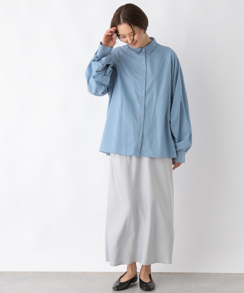 LEPSIM(レプシィム)の「袖シャーリングシャツ 104111(シャツ/ブラウス・レディース・ネイビー/ブルー/オフホワイト・FREE)」の9枚目の写真