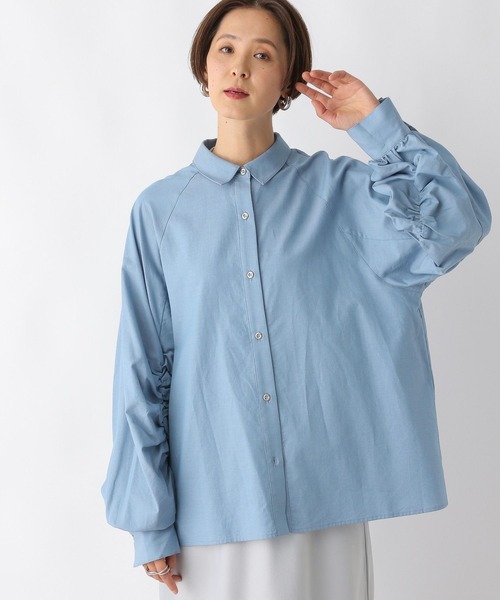 LEPSIM(レプシィム)の「袖シャーリングシャツ 104111(シャツ/ブラウス・レディース・ネイビー/ブルー/オフホワイト・FREE)」の12枚目の写真