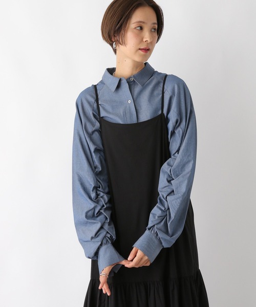 LEPSIM(レプシィム)の「袖シャーリングシャツ 104111(シャツ/ブラウス・レディース・ネイビー/ブルー/オフホワイト・FREE)」の16枚目の写真