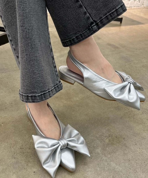 one after another NICE CLAUP(ワンアフターアナザーナイスクラップ)の「バックベルトリボンパンプス/ribbon collection(パンプス・レディース・ブラック/ブラック系その他/シルバー・L/M/S)」の14枚目の写真