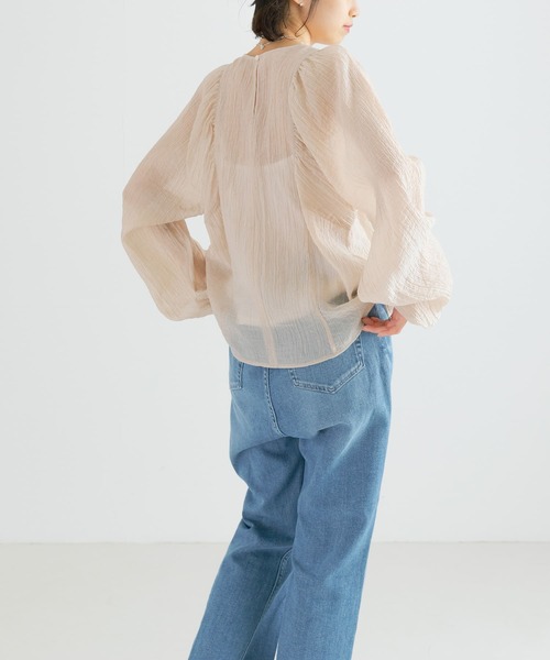 URBAN RESEARCH（アーバンリサーチ）の「ギャザーヨウリュウブラウス（シャツ/ブラウス・レディース・ライトベージュ/ブラウン系その他/ブラック・FREE）」の10枚目の写真