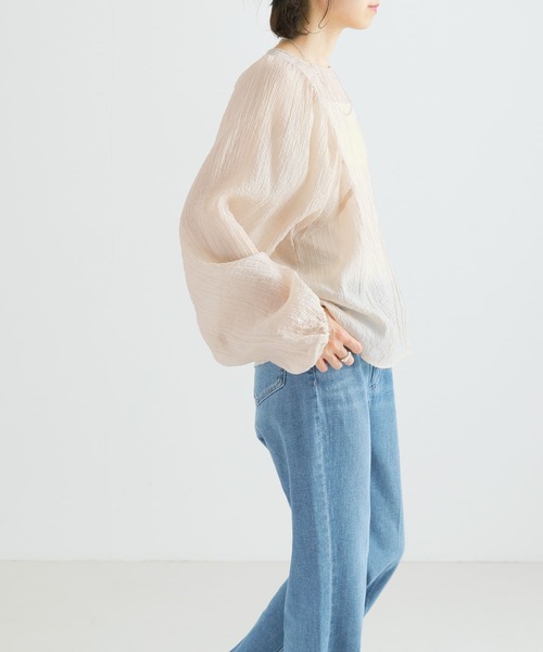 URBAN RESEARCH（アーバンリサーチ）の「ギャザーヨウリュウブラウス（シャツ/ブラウス・レディース・ライトベージュ/ブラウン系その他/ブラック・FREE）」の11枚目の写真