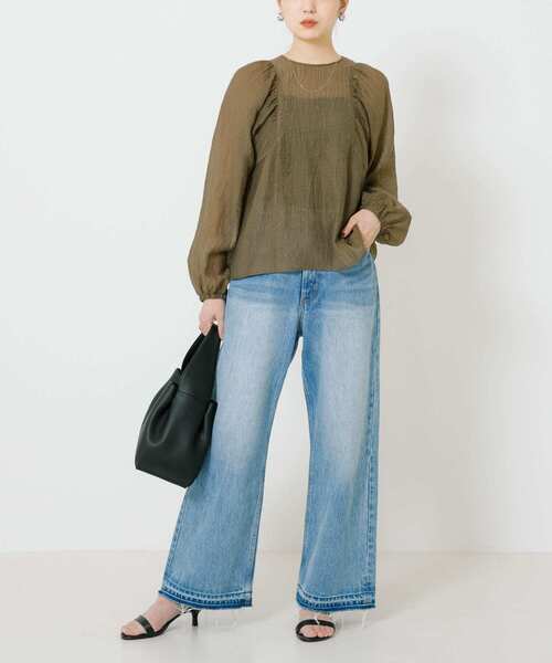 URBAN RESEARCH（アーバンリサーチ）の「ギャザーヨウリュウブラウス（シャツ/ブラウス・レディース・ライトベージュ/ブラウン系その他/ブラック・FREE）」の20枚目の写真