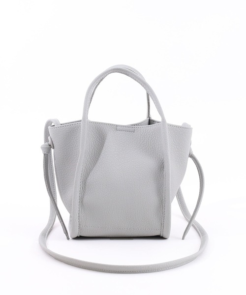 COOCO(クーコ)の「ソフトフェイクレザーパイピングハンドル2WAYミニトート(トートバッグ・レディース・ライトグレー/ブラック/アイボリー/グレー系その他・9)」の11枚目の写真