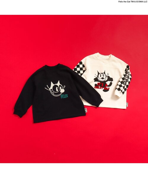 Tシャツ・カットソー TWIN CAT FACE HAFE TEE(2 COLOR) セール】【フィリックス・ザ・キャット】2柄2色Tシャツ（Tシャツ