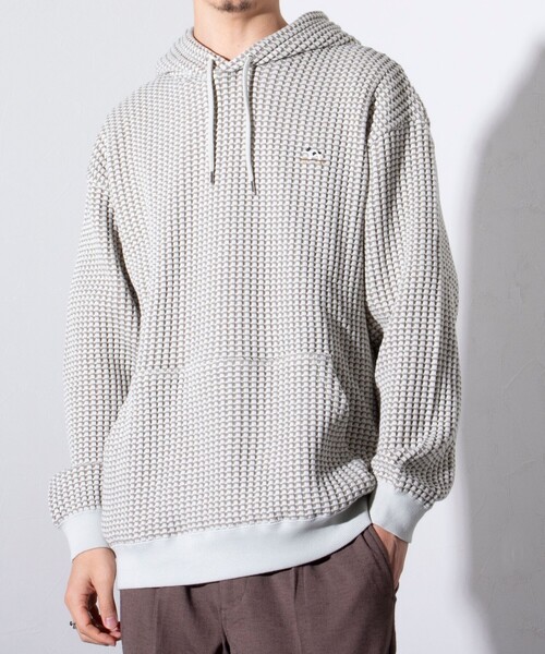 GLOSTER(グロスター)の「【GLOSTER/グロスター】フレンチブルドッグ刺繍 オニワッフルパーカー(パーカー・メンズ・イエロー/ネイビー/ベージュ・M/L/S)」の2枚目の写真