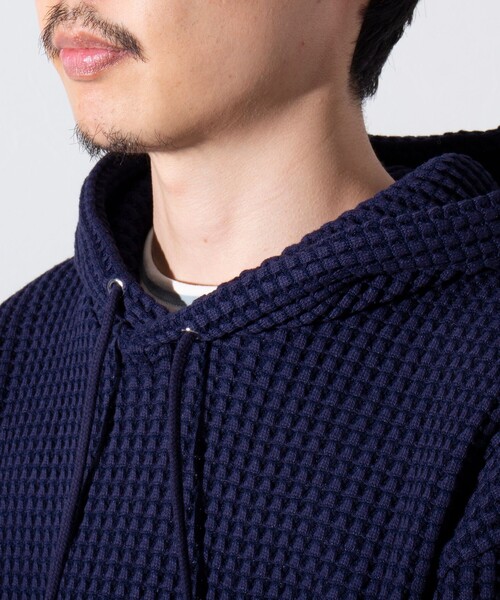 GLOSTER(グロスター)の「【GLOSTER/グロスター】フレンチブルドッグ刺繍 オニワッフルパーカー(パーカー・メンズ・イエロー/ネイビー/ベージュ・M/L/S)」の14枚目の写真