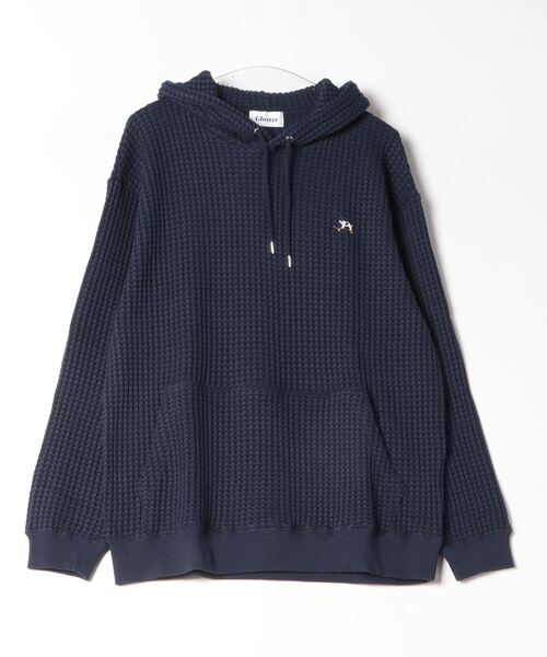 GLOSTER(グロスター)の「【GLOSTER/グロスター】フレンチブルドッグ刺繍 オニワッフルパーカー(パーカー・メンズ・イエロー/ネイビー/ベージュ・M/L/S)」の5枚目の写真