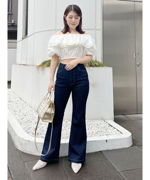 MERCURYDUO（マーキュリーデュオ）の「バックリボンバルーンブラウス（シャツ/ブラウス・レディース・ブラック/オフホワイト/オレンジ/ブルー・FREE）」の6枚目の写真