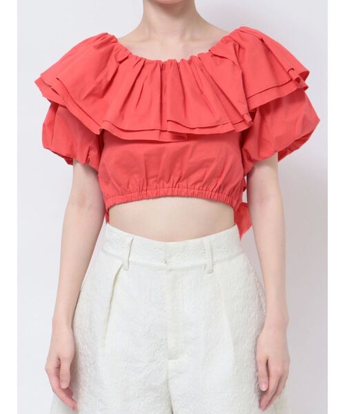 MERCURYDUO（マーキュリーデュオ）の「バックリボンバルーンブラウス（シャツ/ブラウス・レディース・ブラック/オフホワイト/オレンジ/ブルー・FREE）」の9枚目の写真