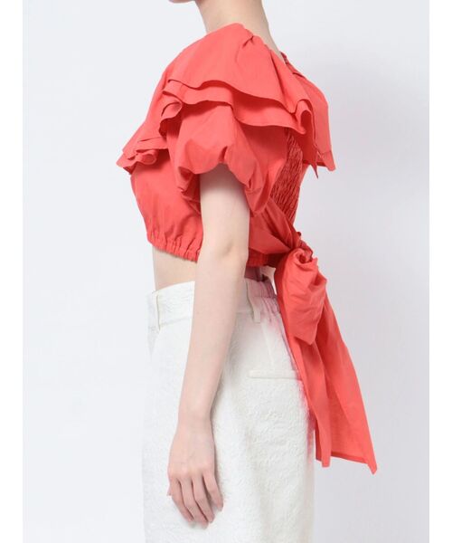 MERCURYDUO（マーキュリーデュオ）の「バックリボンバルーンブラウス（シャツ/ブラウス・レディース・ブラック/オフホワイト/オレンジ/ブルー・FREE）」の10枚目の写真