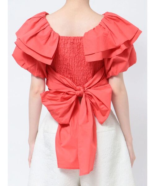 MERCURYDUO（マーキュリーデュオ）の「バックリボンバルーンブラウス（シャツ/ブラウス・レディース・ブラック/オフホワイト/オレンジ/ブルー・FREE）」の11枚目の写真