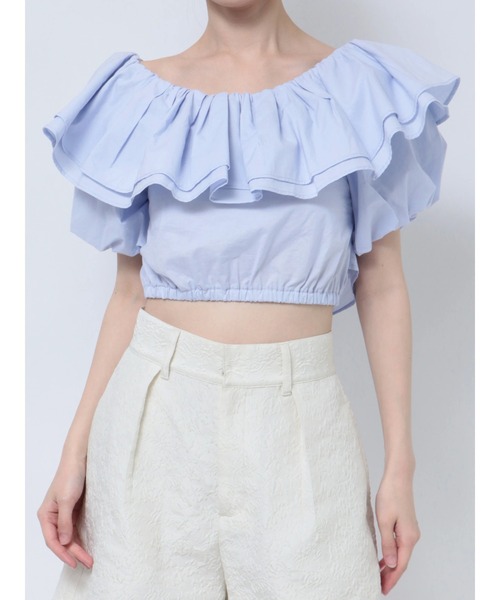 MERCURYDUO（マーキュリーデュオ）の「バックリボンバルーンブラウス（シャツ/ブラウス・レディース・ブラック/オフホワイト/オレンジ/ブルー・FREE）」の4枚目の写真