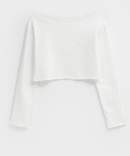 BLACKUP（ブラックアップ）の「[MADE] ベラーディSET - ボートネックオフショルダークロップ長袖Tシャツ（Tシャツ/カットソー・レディース・ホワイト/グレー/ブラック・FREE）」の14枚目の写真