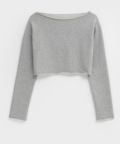 BLACKUP（ブラックアップ）の「[MADE] ベラーディSET - ボートネックオフショルダークロップ長袖Tシャツ（Tシャツ/カットソー・レディース・ホワイト/グレー/ブラック・FREE）」の7枚目の写真