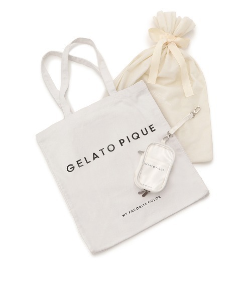 gelato pique(ジェラートピケ)の「【ラッピング済み】ホビートートバッグ&キャリーポーチSET(トートバッグ・レディース・レッド/ピンク/パープル/ブラック/オフホワイト/グリーン/ブルー/イエロー・FREE)」の2枚目の写真