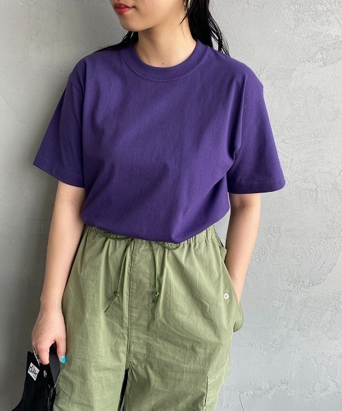 HANES（ヘインズ）の「【WEB限定】[HANES/ヘインズ] BEEFY ショートスリーブパックTシャツ（Tシャツ/カットソー・レディース・ブラック/オリーブ/ライトベージュ/グレー/ダークグリーン/ホワイト/レッド/ダークグレー/ネイビー/パープル・XS/S/M/L/XL）」の9枚目の写真