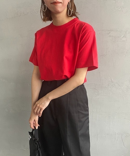 HANES（ヘインズ）の「【WEB限定】[HANES/ヘインズ] BEEFY ショートスリーブパックTシャツ（Tシャツ/カットソー・レディース・ブラック/オリーブ/ライトベージュ/グレー/ダークグリーン/ホワイト/レッド/ダークグレー/ネイビー/パープル・XS/S/M/L/XL）」の10枚目の写真