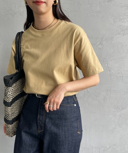 HANES（ヘインズ）の「【WEB限定】[HANES/ヘインズ] BEEFY ショートスリーブパックTシャツ（Tシャツ/カットソー・レディース・ブラック/オリーブ/ライトベージュ/グレー/ダークグリーン/ホワイト/レッド/ダークグレー/ネイビー/パープル・XS/S/M/L/XL）」の5枚目の写真