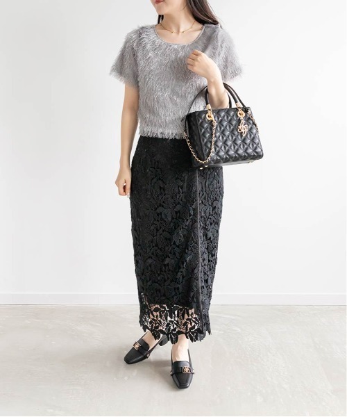 RANDA(ランダ)の「ケミカルレースミモレ丈スカート(スカート・レディース・ピンク/パープル/ブラック・0/1)」の19枚目の写真