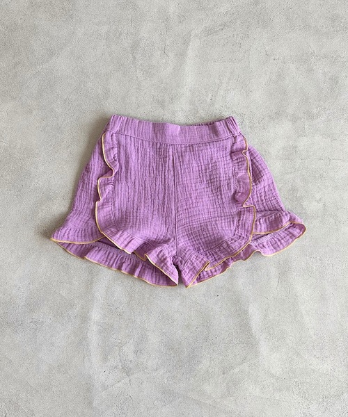 CALMIA(カルミア)の「Wガーゼフリルキュロットパンツ(80~150cm)(その他パンツ・キッズ・ライトブルー/ラベンダー/レッド/オフホワイト・150/140/130/120/110/100/90/80)」の3枚目の写真