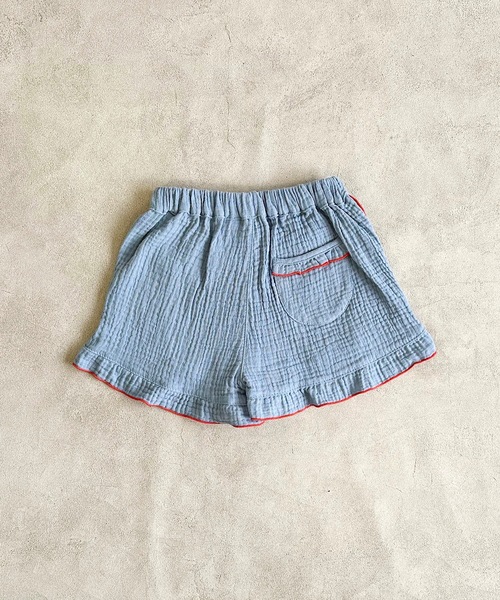 CALMIA(カルミア)の「Wガーゼフリルキュロットパンツ(80~150cm)(その他パンツ・キッズ・ライトブルー/ラベンダー/レッド/オフホワイト・150/140/130/120/110/100/90/80)」の8枚目の写真