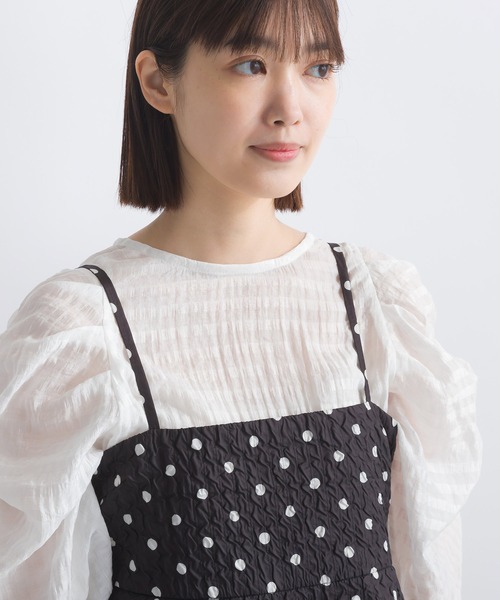 PICCIN（ピッチン）の「サッカードットキャミソール（キャミソール・レディース・ブラック/オフホワイト・M）」の16枚目の写真