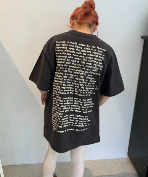 THEATRE PRODUCTS（シアタープロダクツ）の「マニフェストプリント半袖Tシャツ（Tシャツ/カットソー・レディース・チャコール/ホワイト/ナチュラル・FREE）」の14枚目の写真