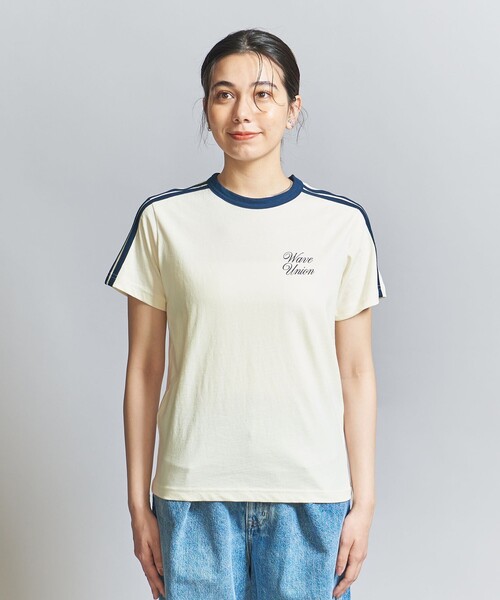 WAVE UNION(ウェーブユニオン)の「【別注】<WAVE UNION>フットボール ロゴ Tシャツ(Tシャツ/カットソー・レディース・オフホワイト・FREE)」の8枚目の写真