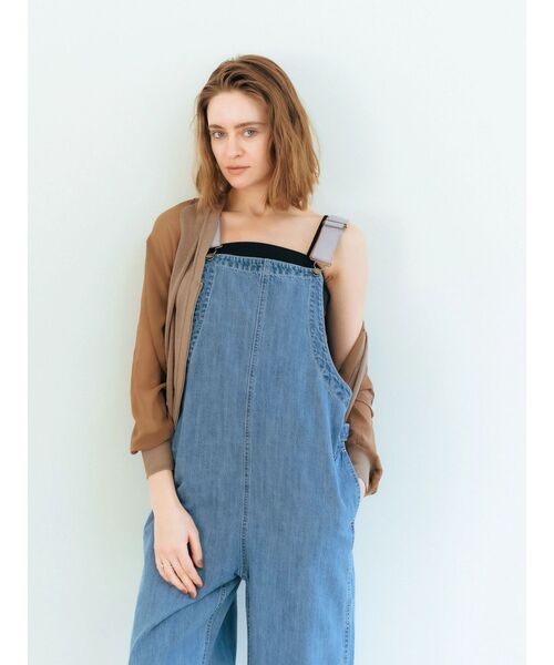 【セール】綿麻デニムサロペット（サロペット/オーバーオール）｜Editt by YECCA VECCA（エディットバイイェッカヴェッカ）