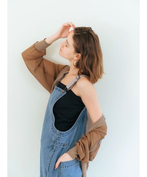 【セール】綿麻デニムサロペット（サロペット/オーバーオール）｜Editt by YECCA VECCA（エディットバイイェッカヴェッカ）