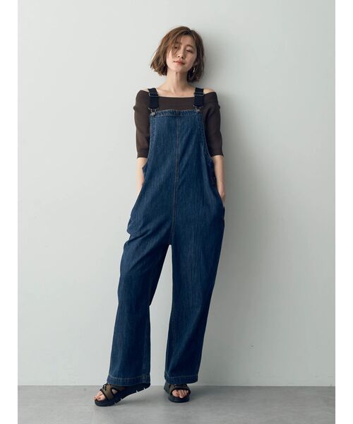 【セール】綿麻デニムサロペット（サロペット/オーバーオール）｜Editt by YECCA VECCA（エディットバイイェッカヴェッカ）