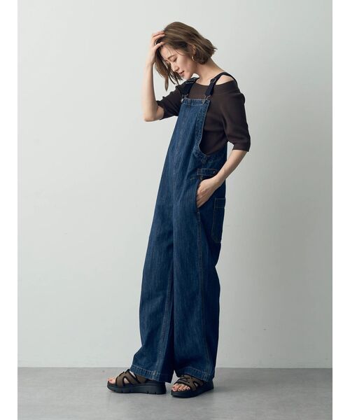 【セール】綿麻デニムサロペット（サロペット/オーバーオール）｜Editt by YECCA VECCA（エディットバイイェッカヴェッカ）