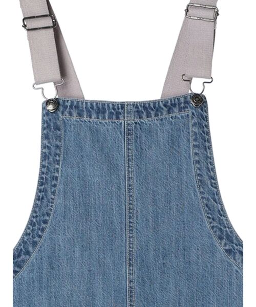 Editt by YECCA VECCA（エディットバイイェッカヴェッカ）の「綿麻デニムサロペット（サロペット/オーバーオール・レディース・ライトインディゴブルー/インディゴブルー・FREE）」の11枚目の写真