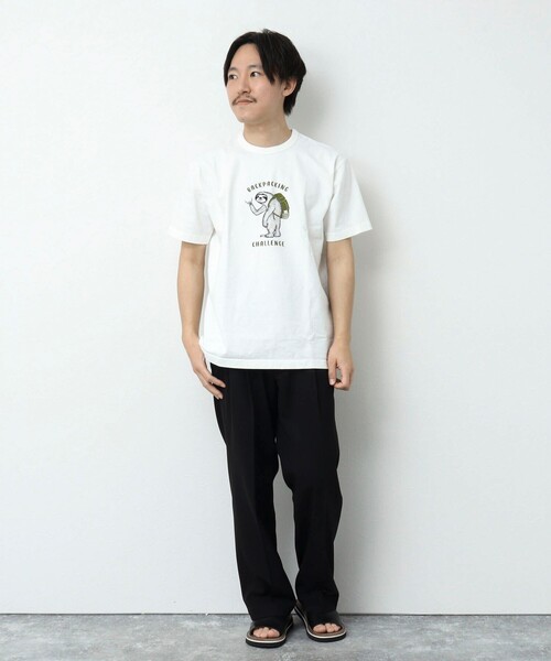 NOLLEY’S（ノーリーズ）の「BACKPACKING CHALLENGE ナマケモノ プリントTシャツ（Tシャツ/カットソー・メンズ・ロイヤルブルー/ホワイト/チャコールグレー/グレイッシュベージュ・S/M/L）」の11枚目の写真