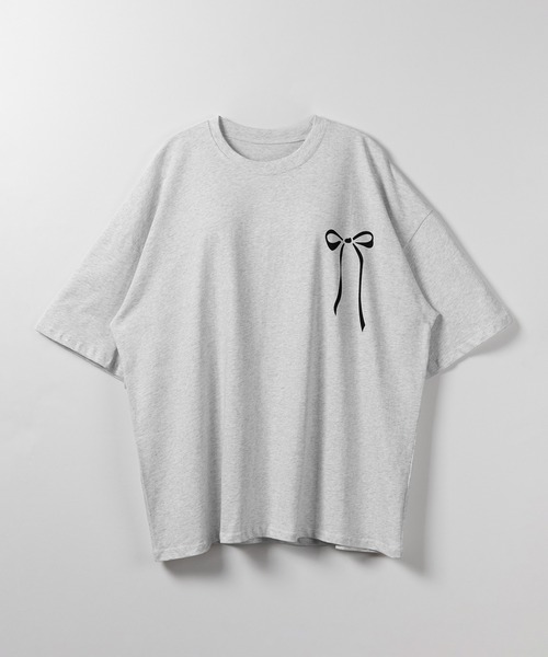 me+em select(ミームセレクト)の「※※【 3color 】半袖リボンプリントバレエコアビッグTシャツ / short sleeve ribbon print ballet core big Tee(Tシャツ/カットソー・レディース・ブラック/グレー/ホワイト・FREE)」の11枚目の写真