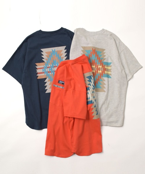 PEN FIELD(ペンフィールド)の「【Penfield】【防汚加工】ネイティブ柄バックプリント半袖Tシャツ(Tシャツ/カットソー・キッズ・オートミール/オレンジ/ネイビー・170cm/160cm/150cm/140cm)」の13枚目の写真