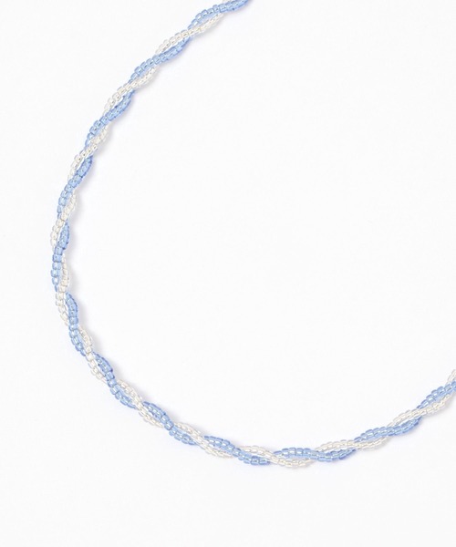 GLOBAL WORK Smile Seed Store（グローバルワーク スマイルシードストア）の「ねじりビーズネックレス/111171（ネックレス・レディース・ダークグレー/ブルー系その他/ベージュ系その他・FREE）」の3枚目の写真