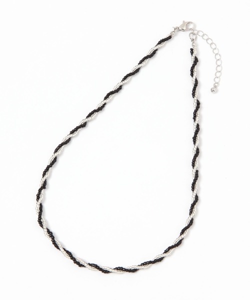 GLOBAL WORK Smile Seed Store（グローバルワーク スマイルシードストア）の「ねじりビーズネックレス/111171（ネックレス・レディース・ダークグレー/ブルー系その他/ベージュ系その他・FREE）」の5枚目の写真