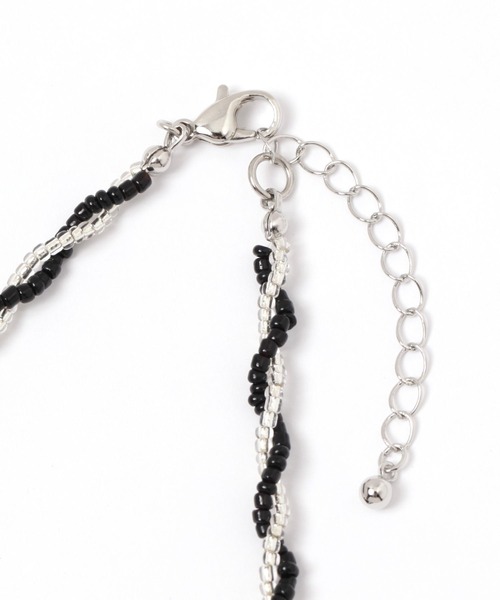 GLOBAL WORK Smile Seed Store（グローバルワーク スマイルシードストア）の「ねじりビーズネックレス/111171（ネックレス・レディース・ダークグレー/ブルー系その他/ベージュ系その他・FREE）」の4枚目の写真