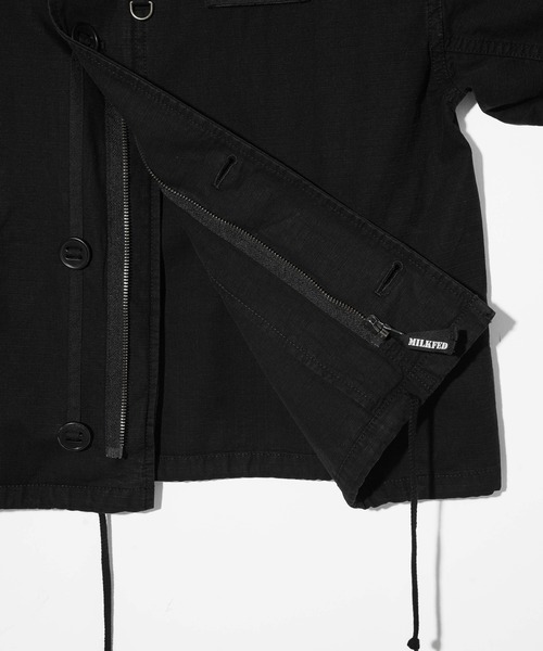 人気 ブランド チェック MILKFED.（ミルクフェド）の「ROUND COLLAR MILITARY JACKET ジャケット・アウター