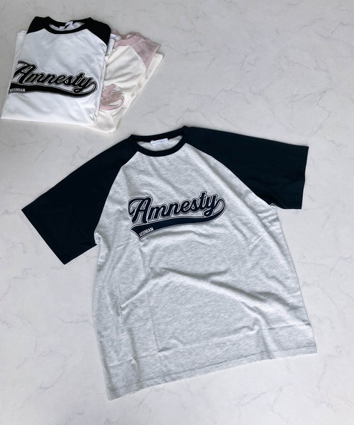 AS KNOW AS plus（アズノゥアズプラス）の「◎カレッジロゴ オーバーサイズ ラグラン半袖Tシャツ（Tシャツ/カットソー・レディース・ブラック系/ピンク系/ネイビー系/ピンク系1/ブラック系1/ネイビー系1/グリーン系1・FREE）」の8枚目の写真