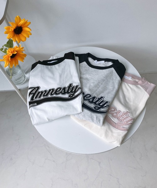 AS KNOW AS plus（アズノゥアズプラス）の「◎カレッジロゴ オーバーサイズ ラグラン半袖Tシャツ（Tシャツ/カットソー・レディース・ブラック系/ピンク系/ネイビー系/ピンク系1/ブラック系1/ネイビー系1/グリーン系1・FREE）」の13枚目の写真